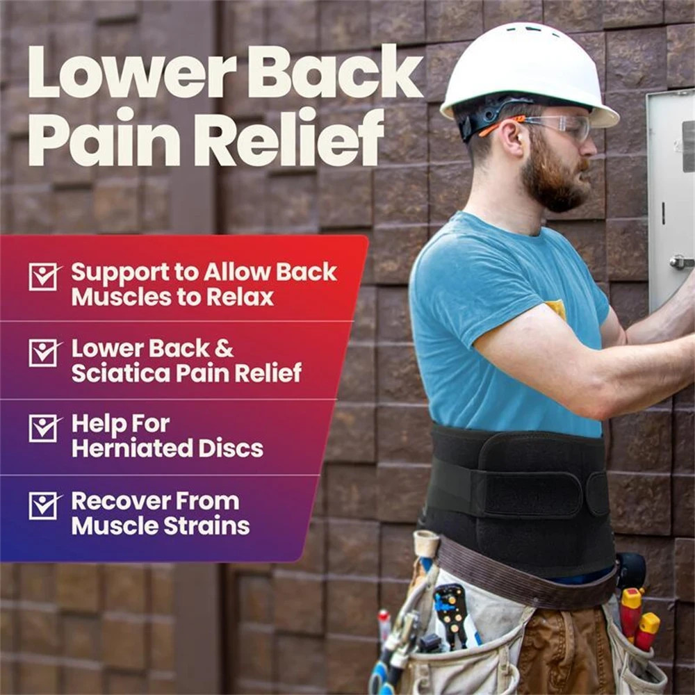 Adjustable Lower Back Brace Lumbar Support Waist Belt For Men Women Pain Relief
