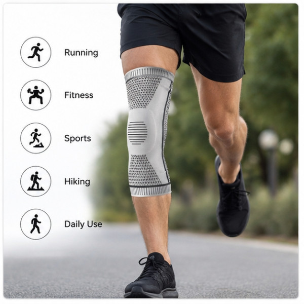 Knee Compression Sleeve Brace Support for Running Joint Stability Pain Relief