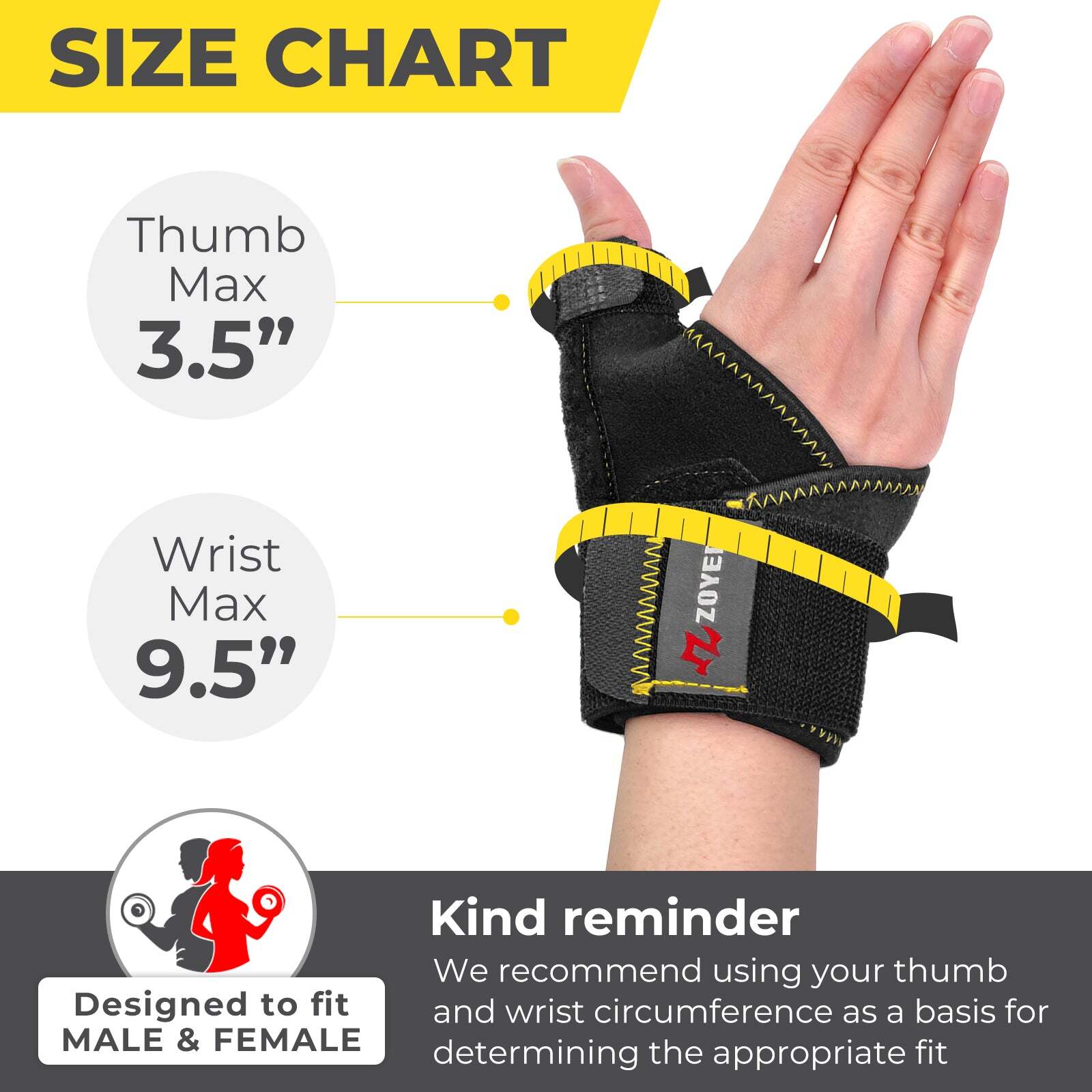 ZOYER Prevention Thumb & Wrist Brace