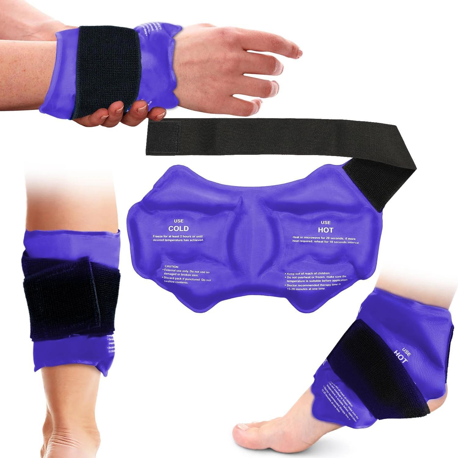 Ankle Brace Ice Pack Wrap Hot & Cold Therapy Large Reusable Gel Pack Sport Injur