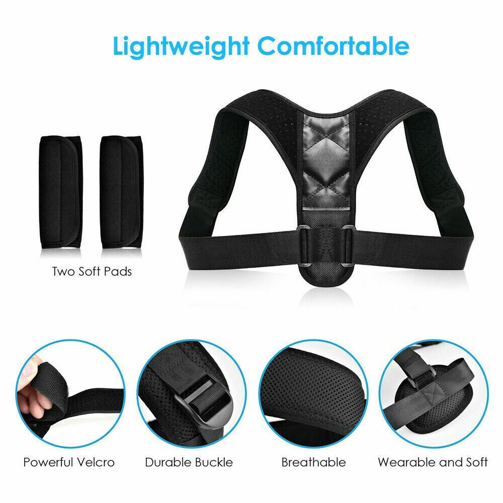 UNISEX POSTURE CORRECTOR ORTHOTICS SOFT BACK SUPPORT HUMPBACK COMFORTABLE HEALTH