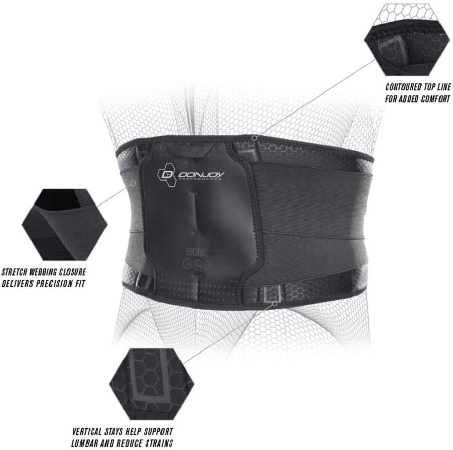 BIONIC Wrap-Around Back Support Brace, Low Back Pain Support, Adjustable Compres