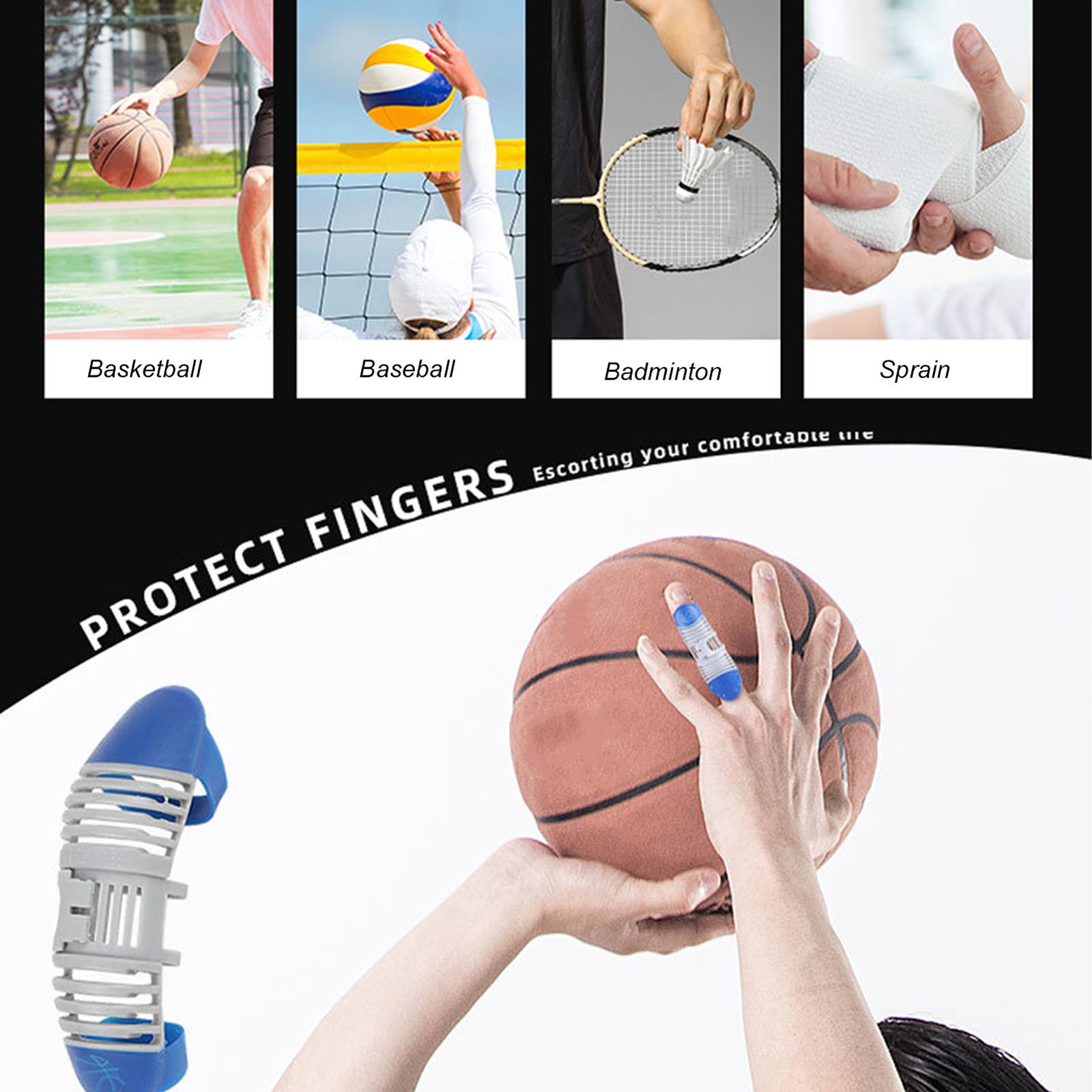 3.1×0.9×2.2in Finger Splint Brace Pain Relief Hollow Out Type Finger Support WT