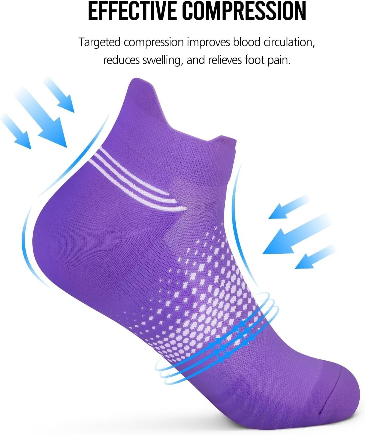 Multicolor Ankle Compression Socks for Women – 6 Pairs, Ultra Comfort & Support