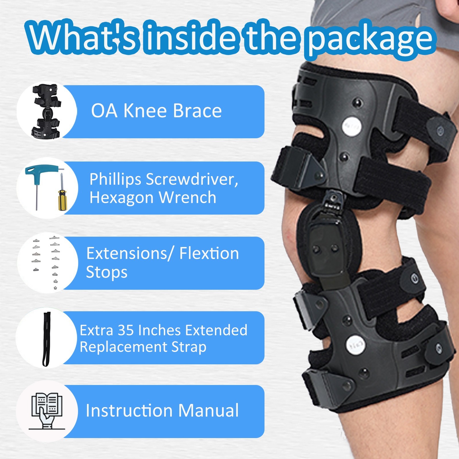 OA Unloader Knee Brace, Osteoarthritis of the bone on bone Knee Support
