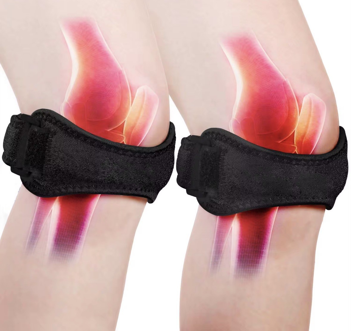 New Black & Blue Knee Braces (Lot of 2)Adjustable Compression Support
