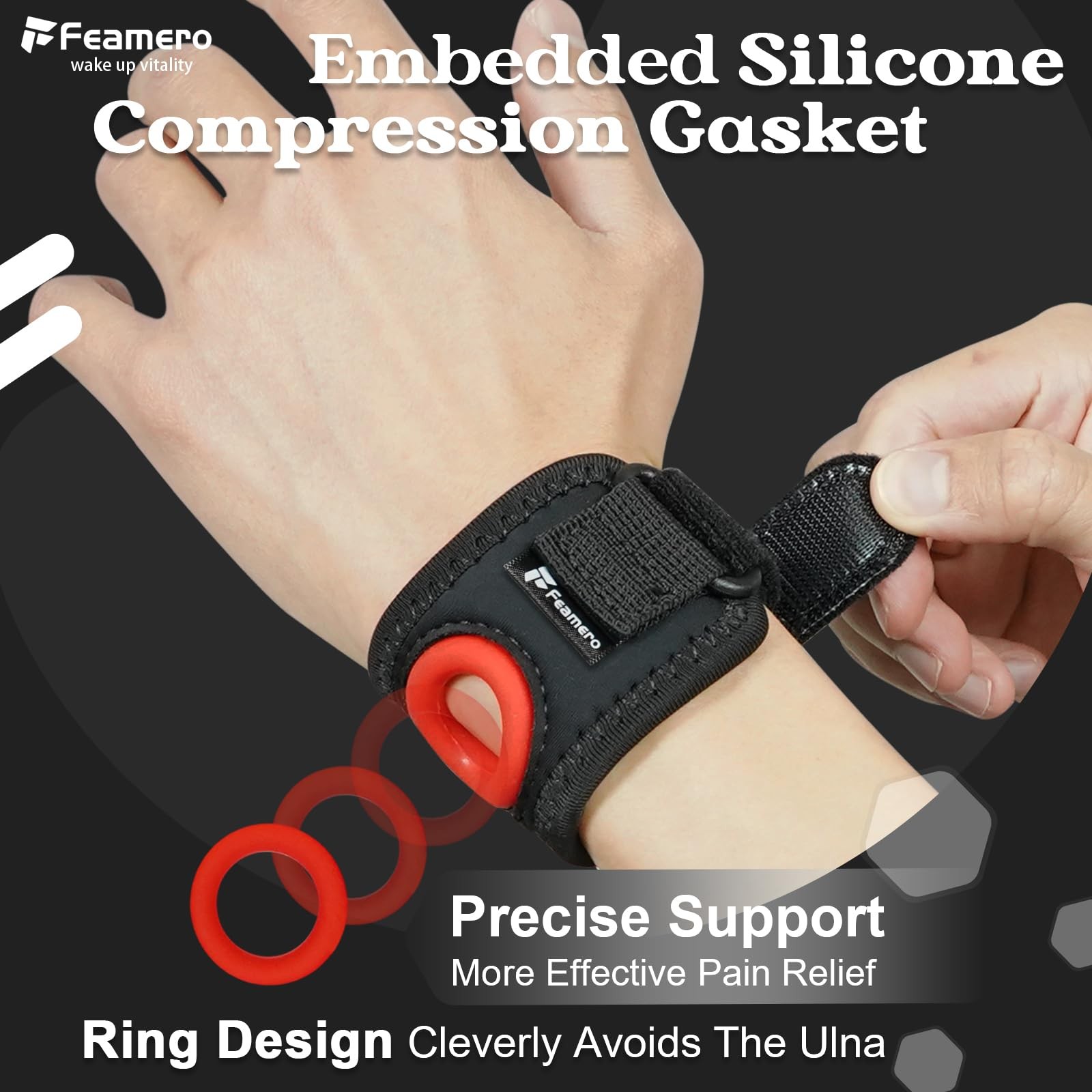 TFCC Wrist Brace Ulnar Wrist Brace with Compression Rring Pad for Ulnar Sided…