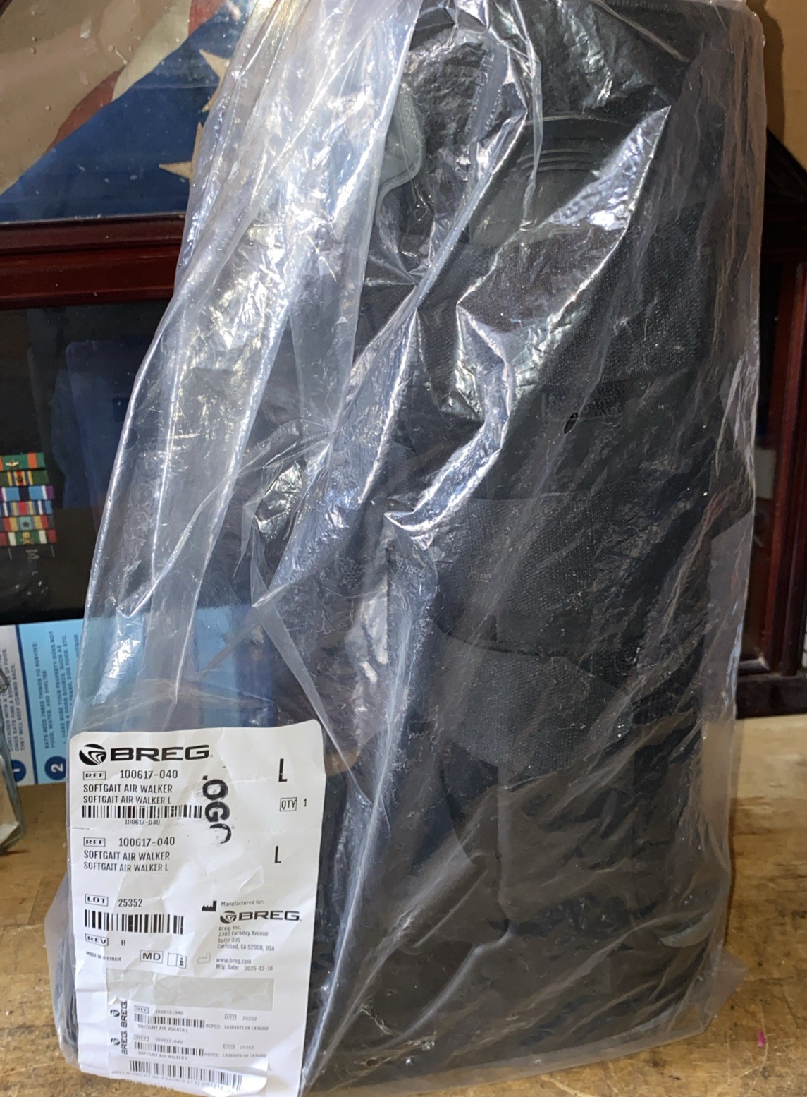 BREG Boot Softgait Air Walker Tall Post-Surgery Size Large, 100617-040 Lite Use