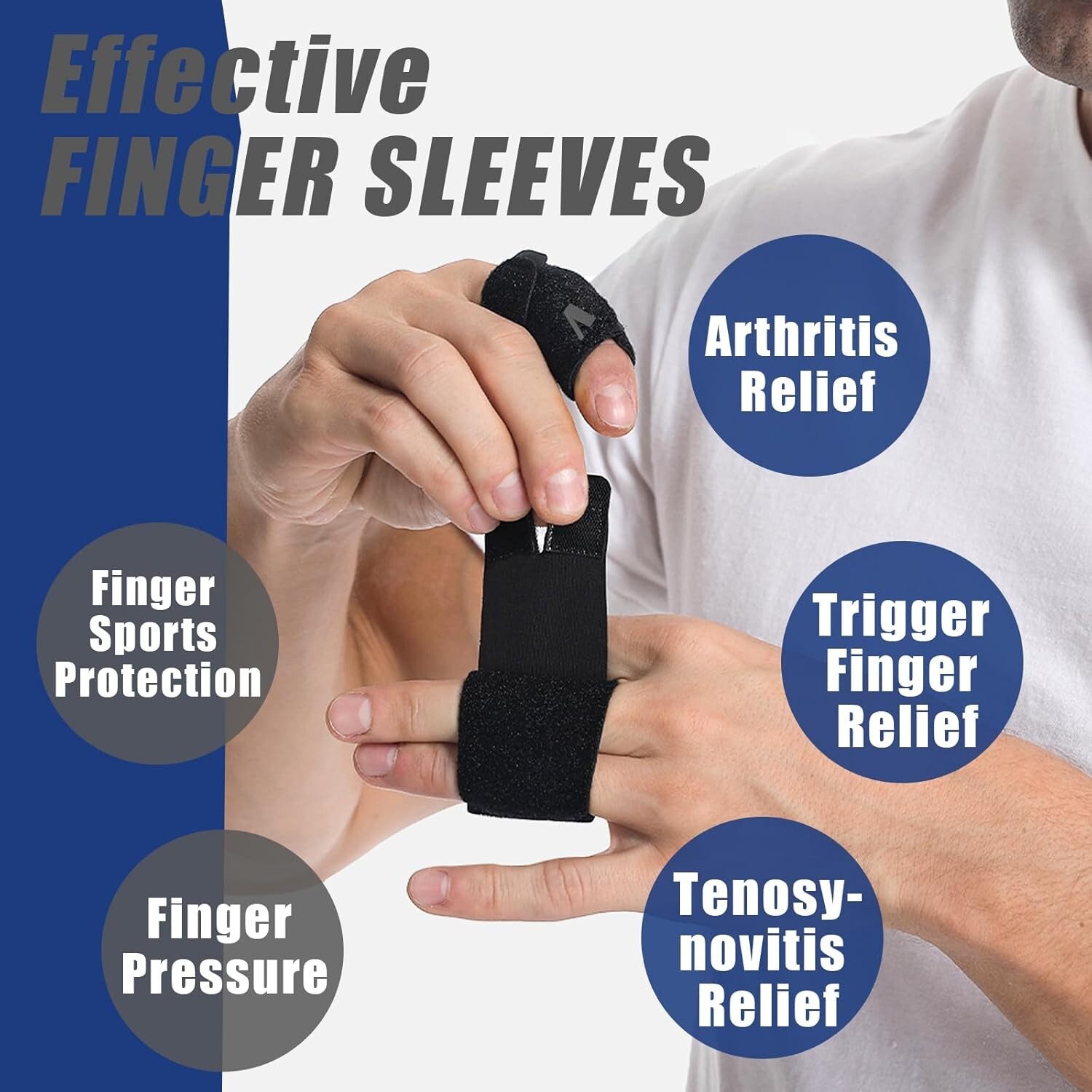 Finger Splints 2PCS Finger Splint Compression Finger Support Finger Buddy Wra…