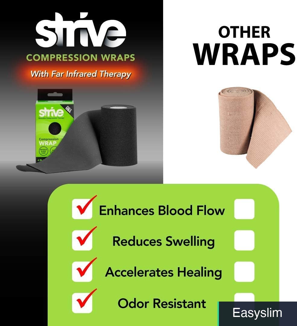 Infrared Compression Wrap 4 x 60 Inches Black Adjustable Support