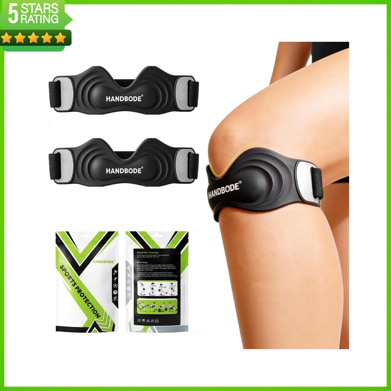 Patellar Tendon Support Strap, Silicone Knee Brace for Men Women, Adjustable Pat