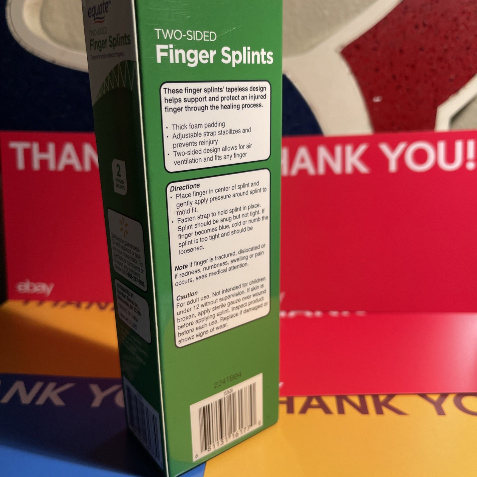 Equate Two-Sided Finger Splints (2 Pack ) Supports And Protects Fingers