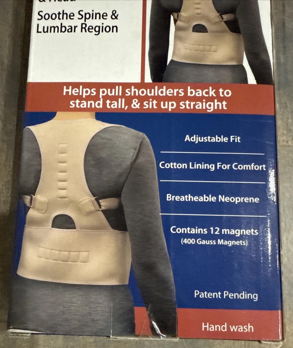 North American Health + Wellness Magnetic Posture Corrector Adjustable Fit 28-38