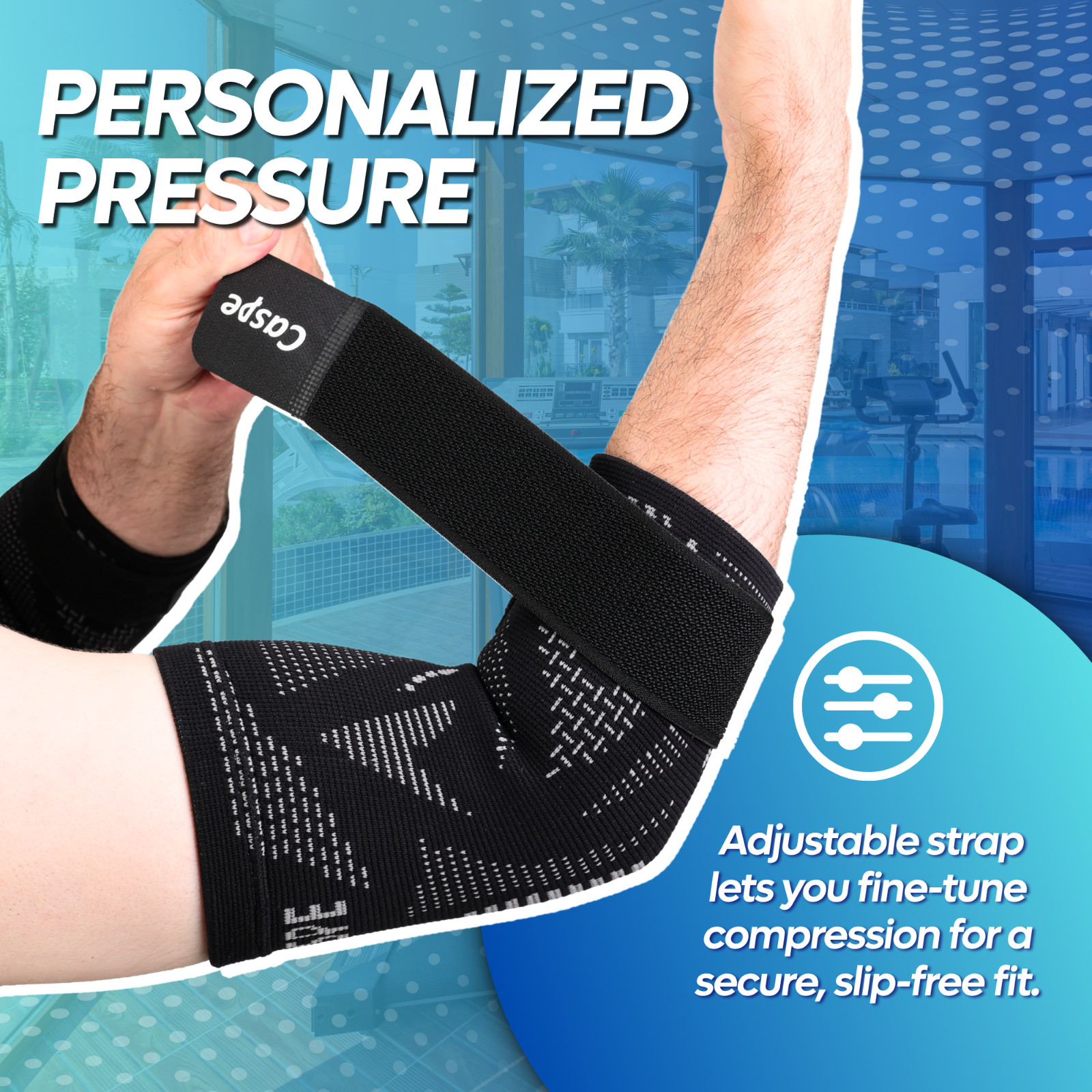 Caspe 2-Pack Elbow Sleeve Brace Wrap Adjustable Support Arm Arthritis Tendonitis