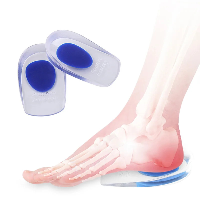 2Pcs Silicone Heel Pads Plantar Fasciitis Man Heel Spur Silicone Gel Heel Cups H