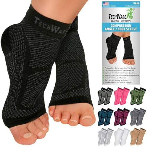 Ankle Brace Compression Sleeve – Plantar L / XL (see size chart) Black/Black