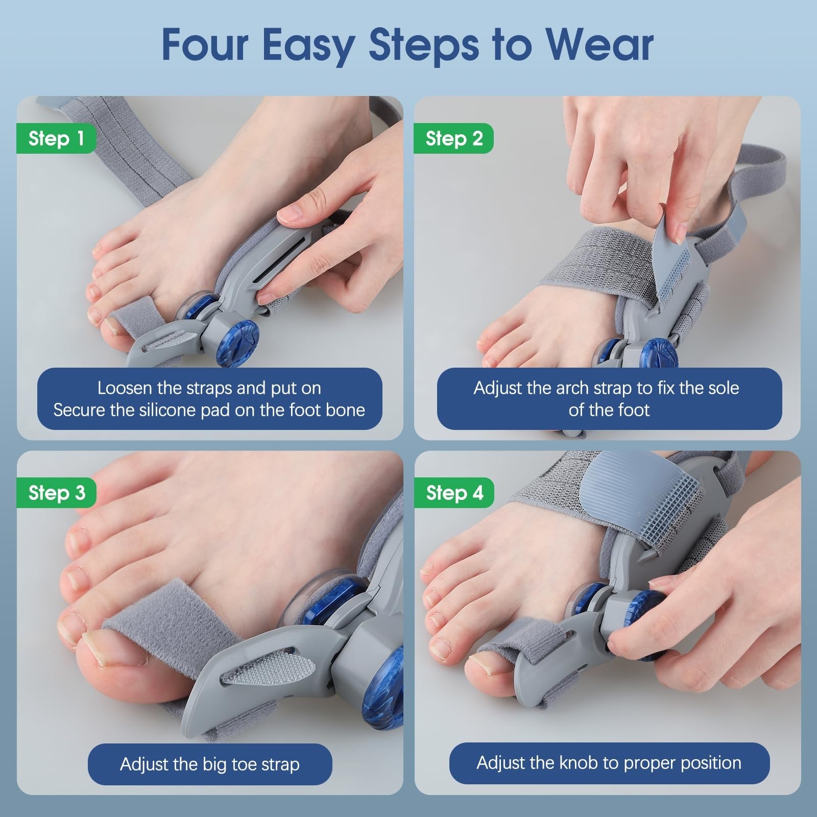Adjustable Bunion Corrector for Women & Men – Toe Alignment Splint for Pain Reli