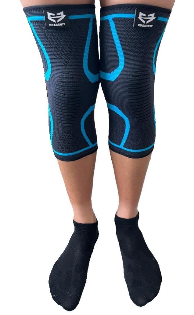 2 Pack Compression Knee Brace Support Sleeve Workout Sports Wrestling XLarge
