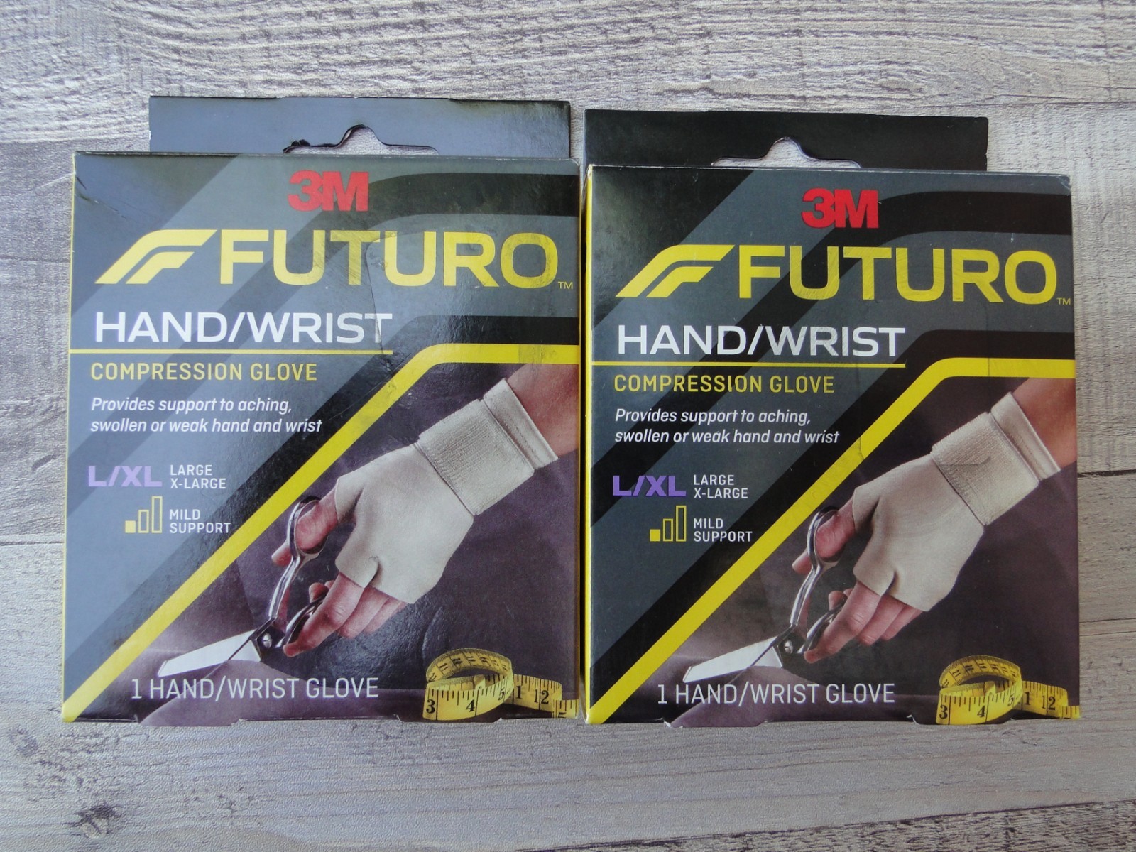 2 Futuro 3M Compression Glove Mild Support for Aching & Weak Hands & Wrists L/XL