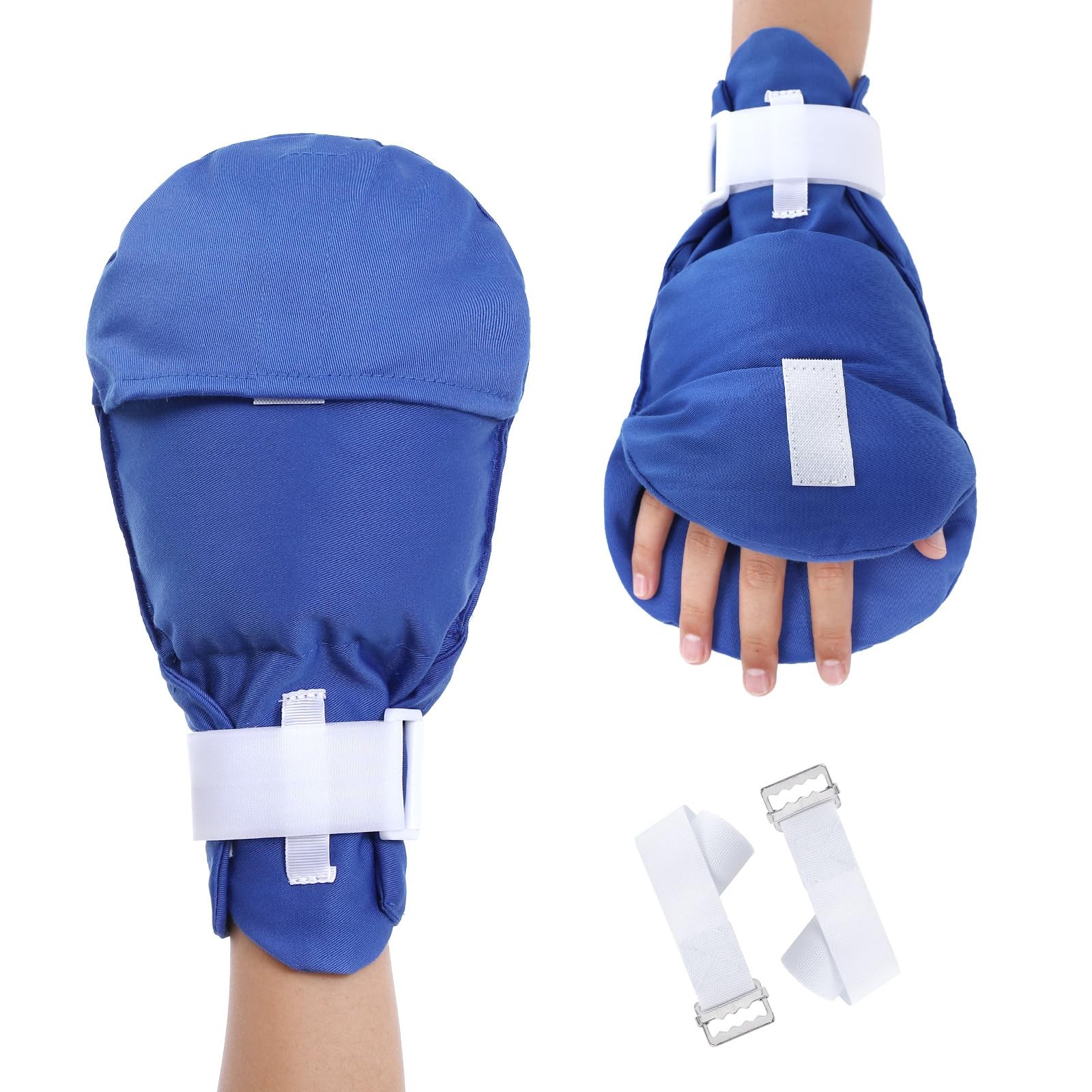 BORuner Dementia Gloves 2pcs |Double-Padded Restraint Security Mitts,Open Front