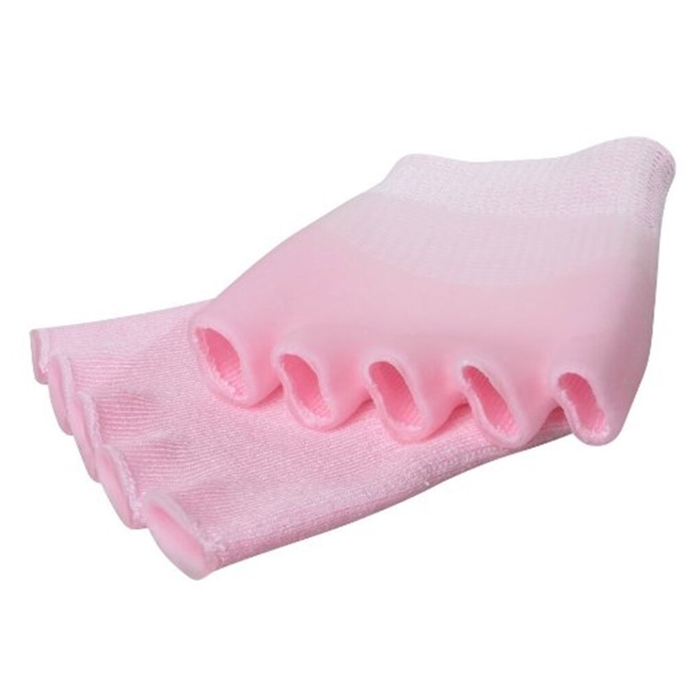 1 Pair Open Toe Gel-Lined Compression Socks And 1 Pr Big Toe Silicone Protector