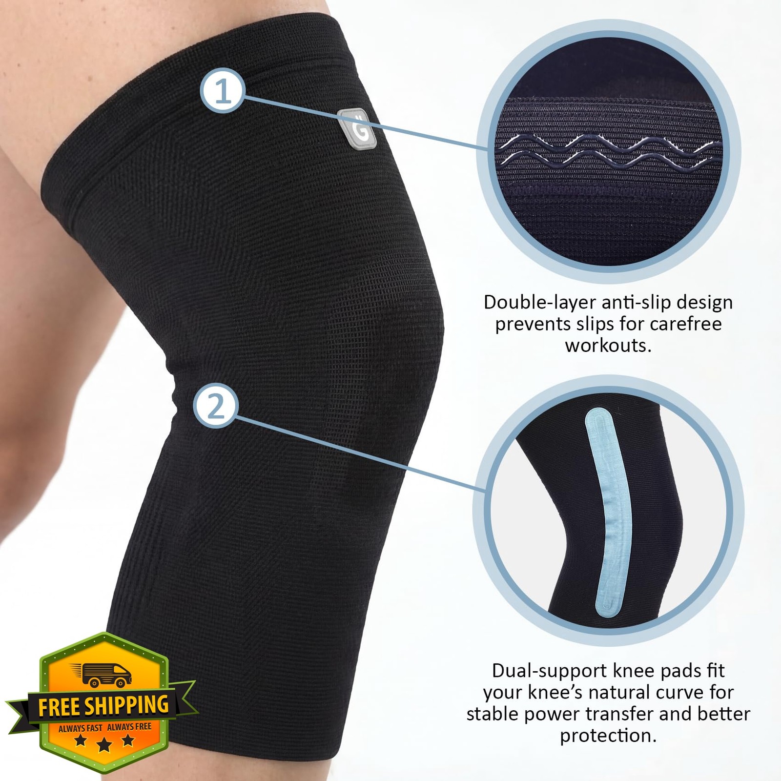 GOOGAH Knee Brace XX-Large Black