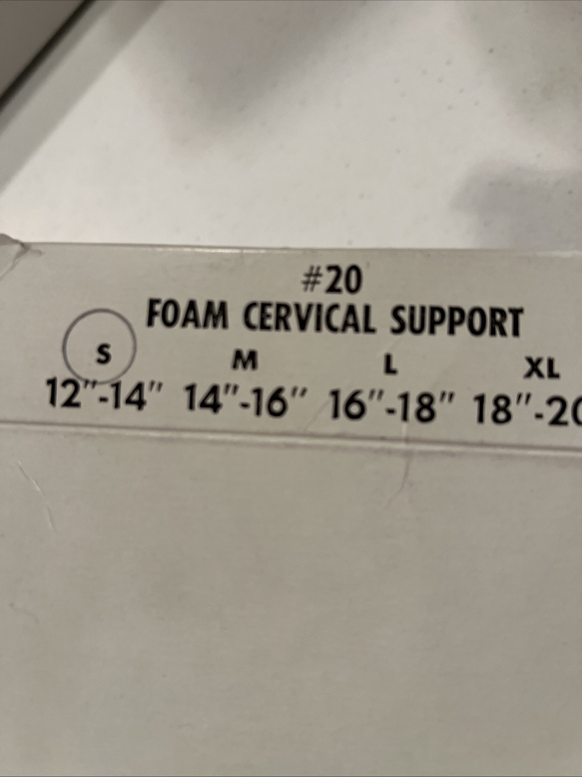 Foam Cervical Support Size Small 12-14 Inch NEW