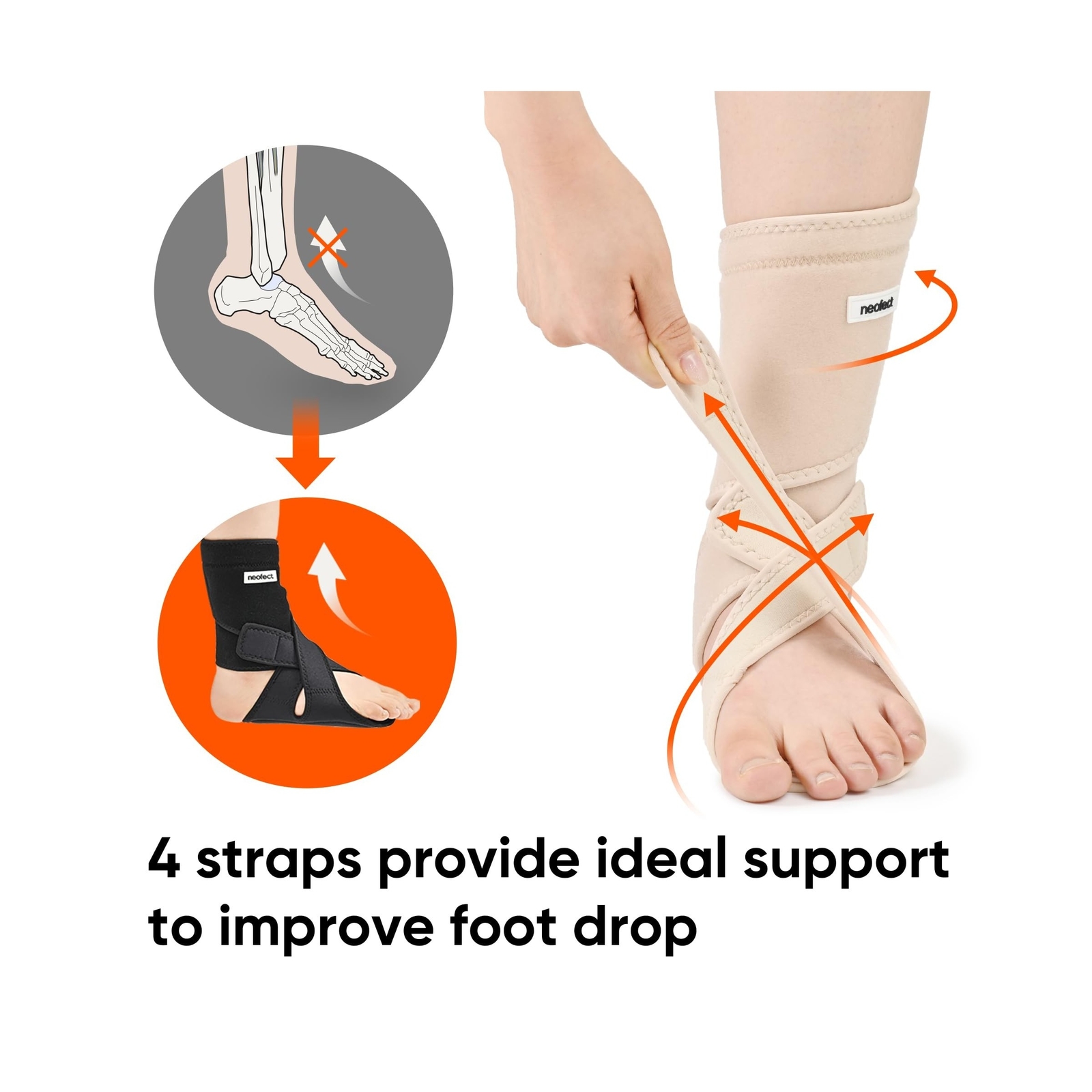 Drop Foot Brace Beige Right AFO Foot Drop Brace for Walking, Drop Foot Brace …