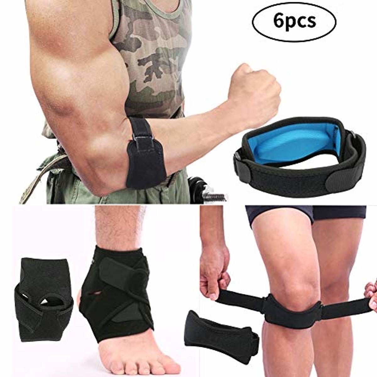 CleanDell Elbow Brace,Knee Support Patella StrapFoot Brace,Support for Hiking,S