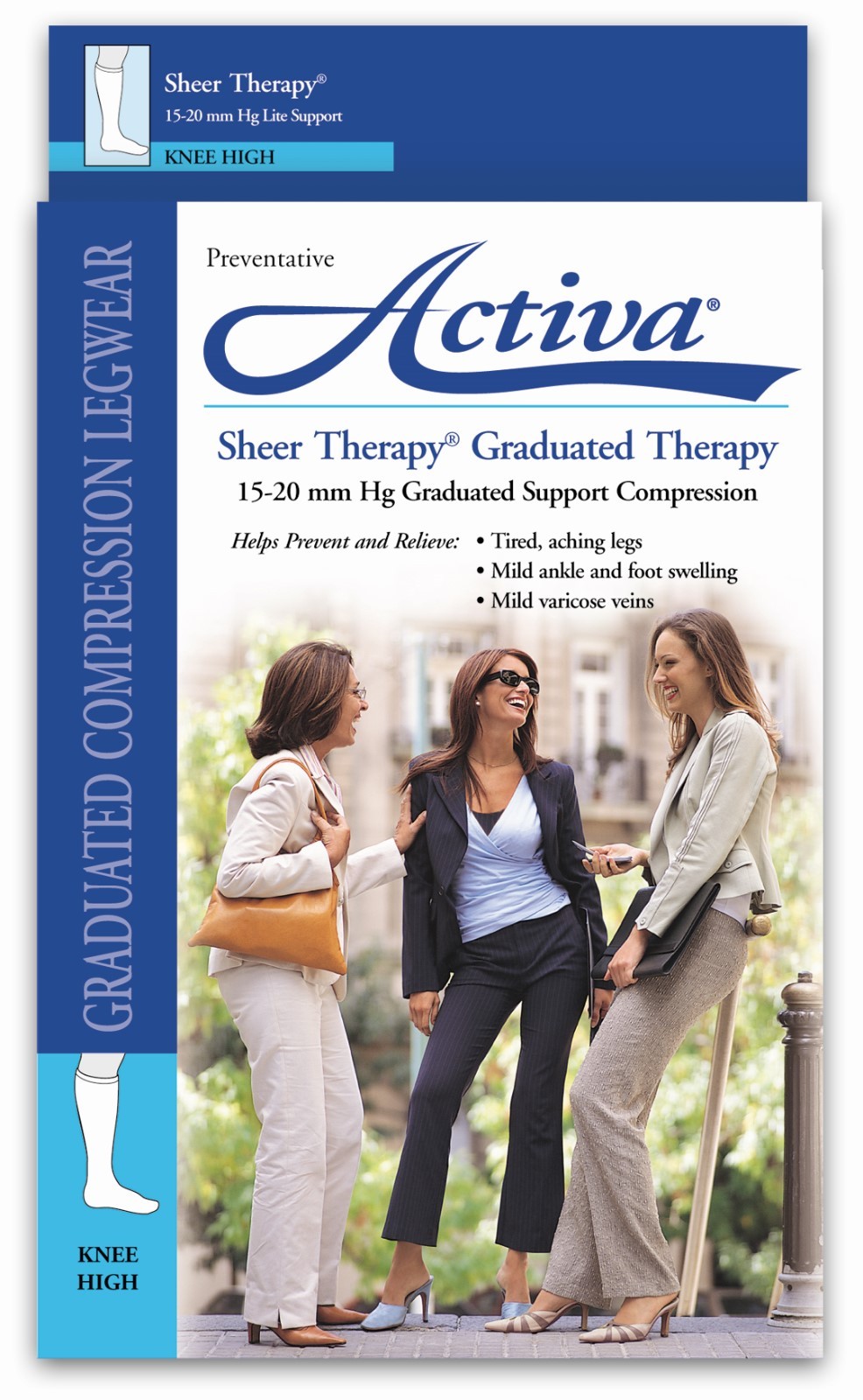 Activa Womens Compression Knee 15-20 mmhg Sheer Therapy Supports FLA Medical