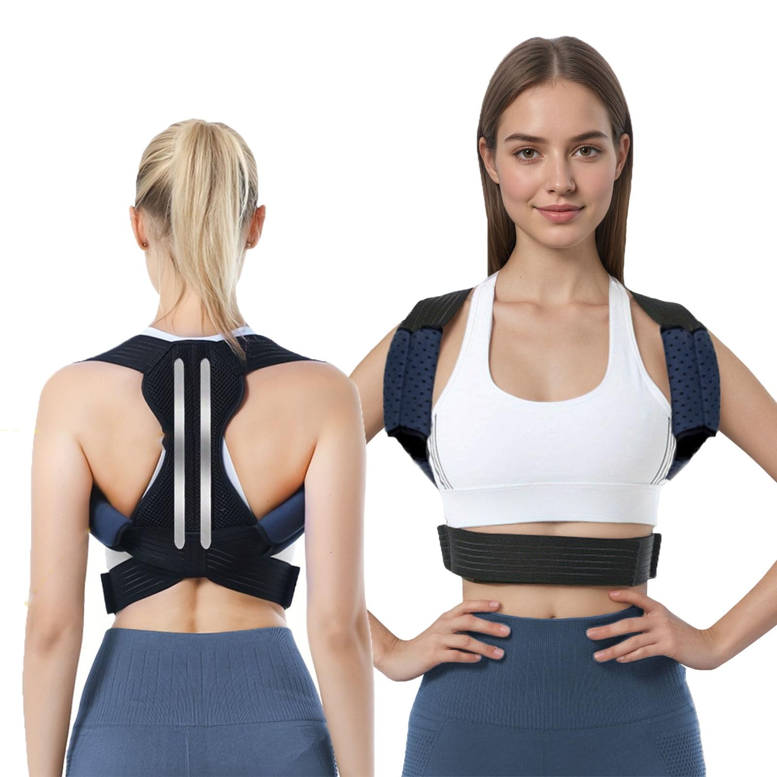 Avaneeny Posture Corrector Women & Men, Adjustable Back Brace Neck Shoulder