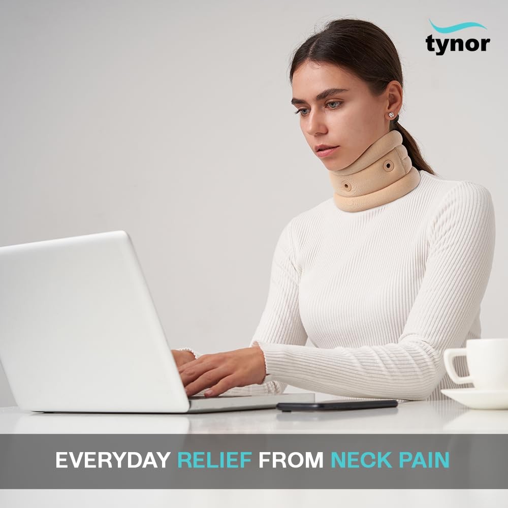 TYNOR Cervical Collar Soft with Support, Beige, Medium, 1 Unit