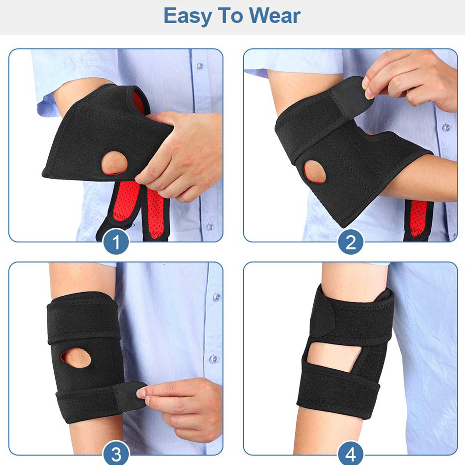 Adjustable Elbow Support Dual-Spring Stabilizer Arm Brace Gel Pad Sport Gym Wrap