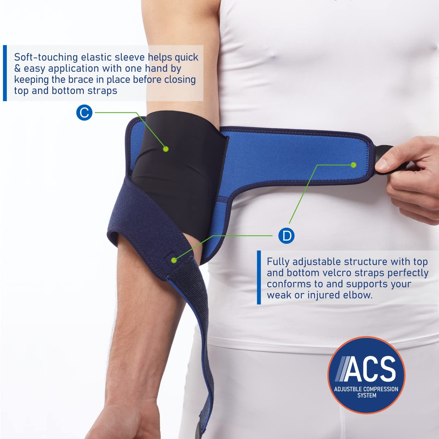 ​Adjustable Elbow Brace – Targeted Support for Tennis Elbow, Golfer’s Elbow, …