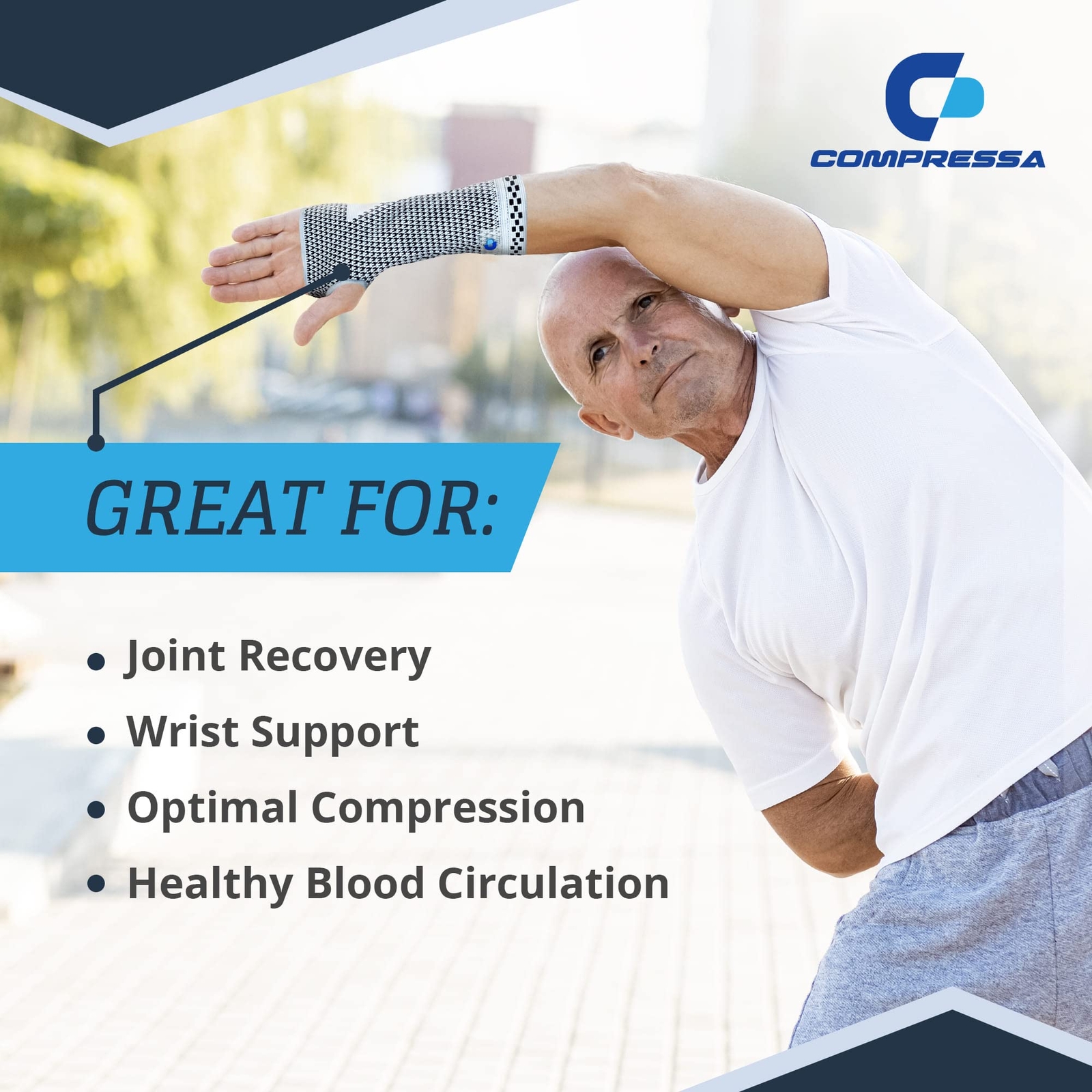 Compressa Wrist Compression Sleeve – Helps Relieve Carpal Tunnel Tendonitis &…