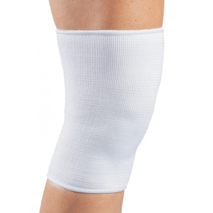 ProCare Knee Support, Elastic, White, Slip-On, Left or Right Knee, 1 Each