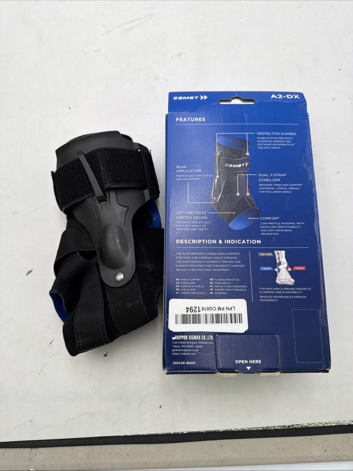 Zamst A2-DX Ankle Brace Left S Strong Support Stabilizer Sports Injury Brace
