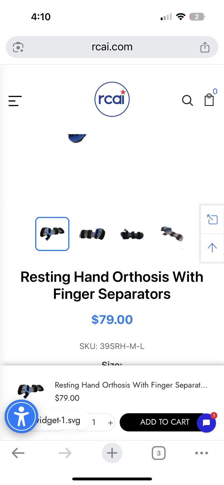 Left hand Stroke Hand Brace orthosis with 5 Finger separator