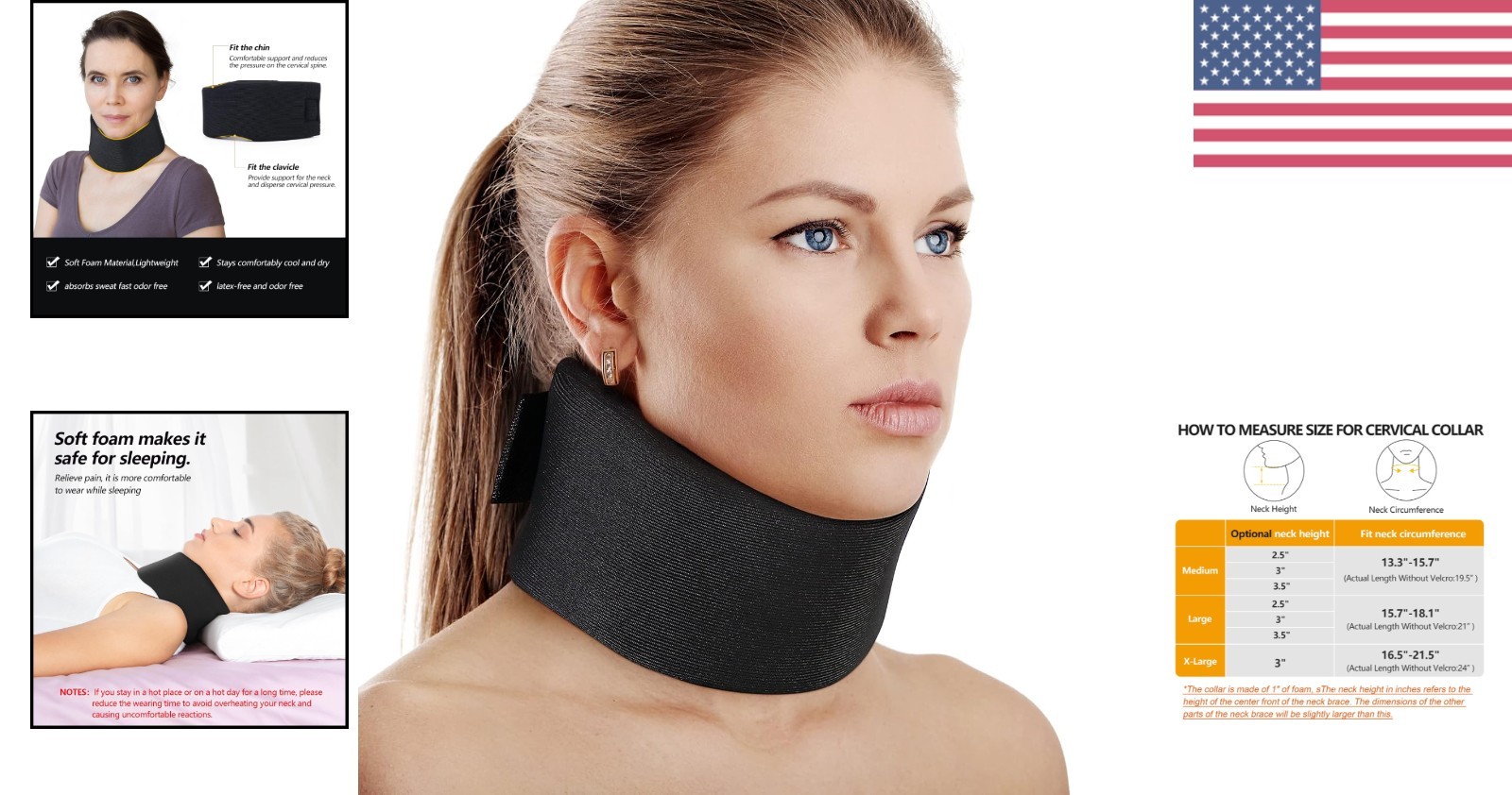 Ergonomic Cervical Collar – Lightweight Neck Support Brace for Sleeping & Travel