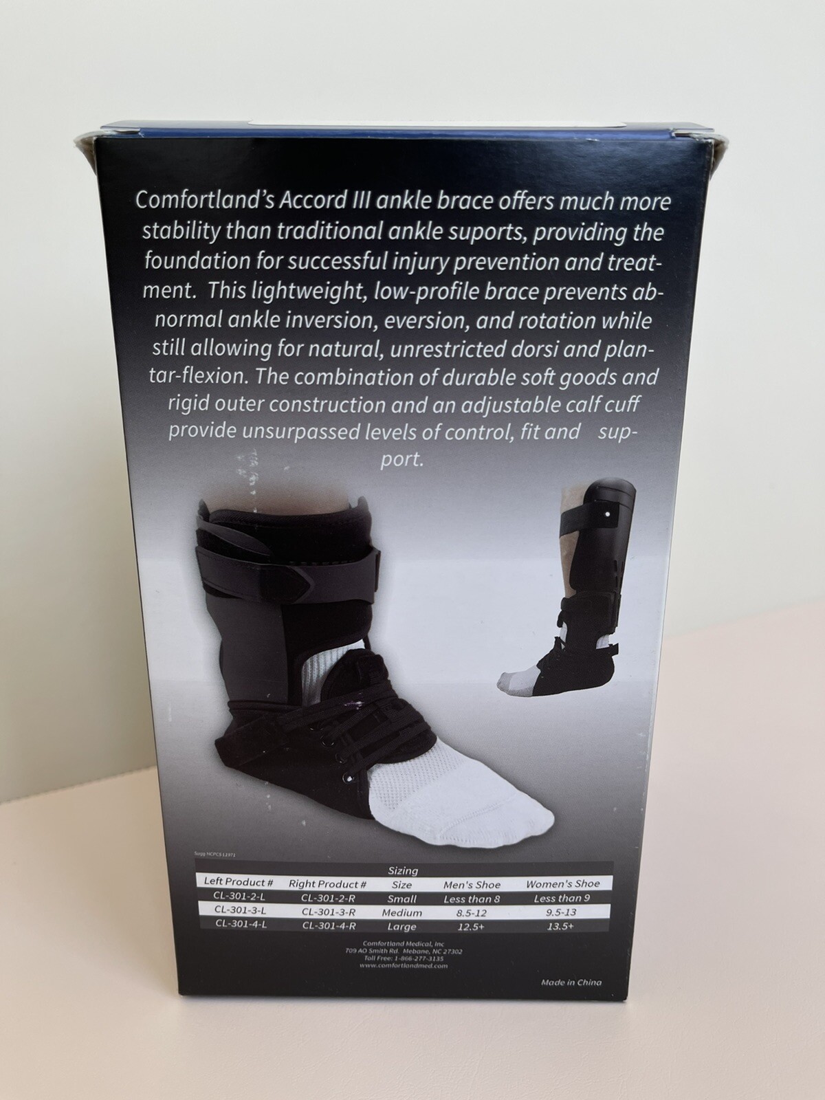 NEW Comfortland Accord III Ankle Brace Small Left CL-301-2-L