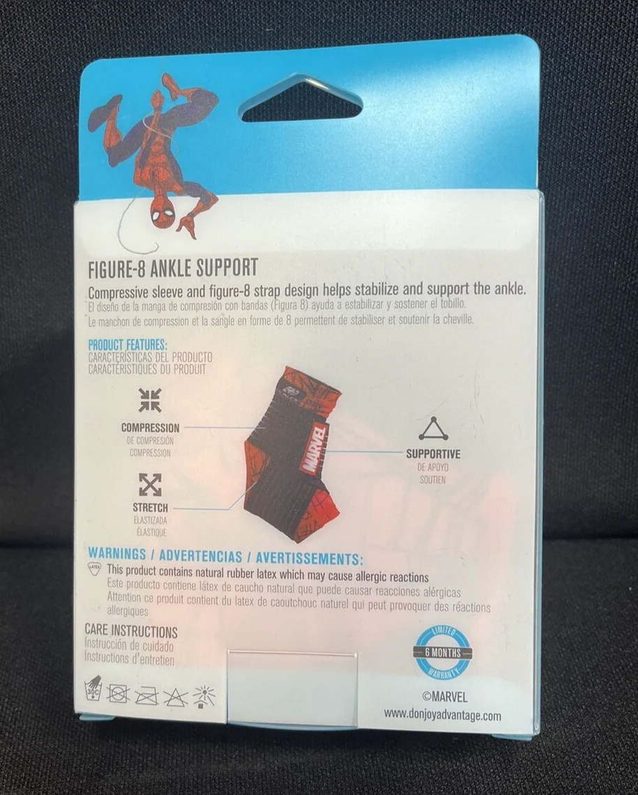 DONJOY ADVANTAGE Moderate Figure – 8 ANKLE SUPPORT Spider-Man Marvel PEDIATRIC