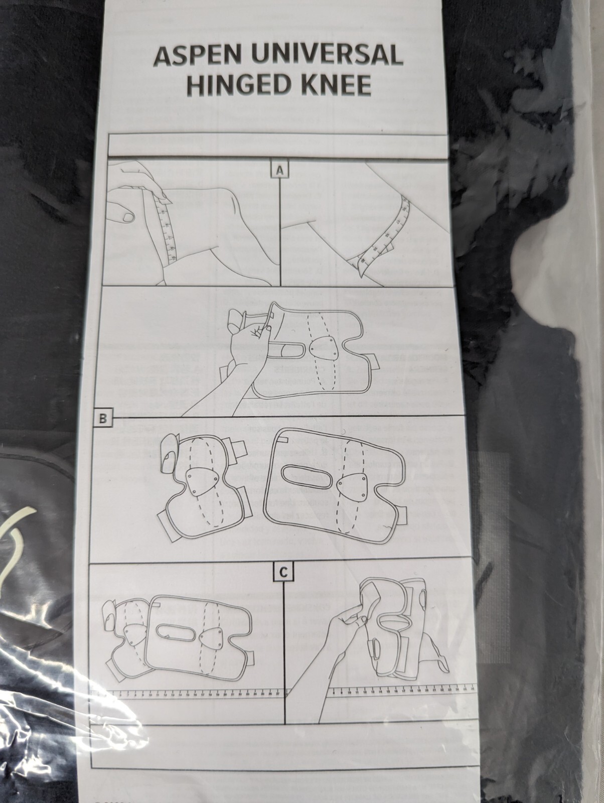 Aspen Knee Brace Hinged Adult Universal Size Black New Sealed in Package