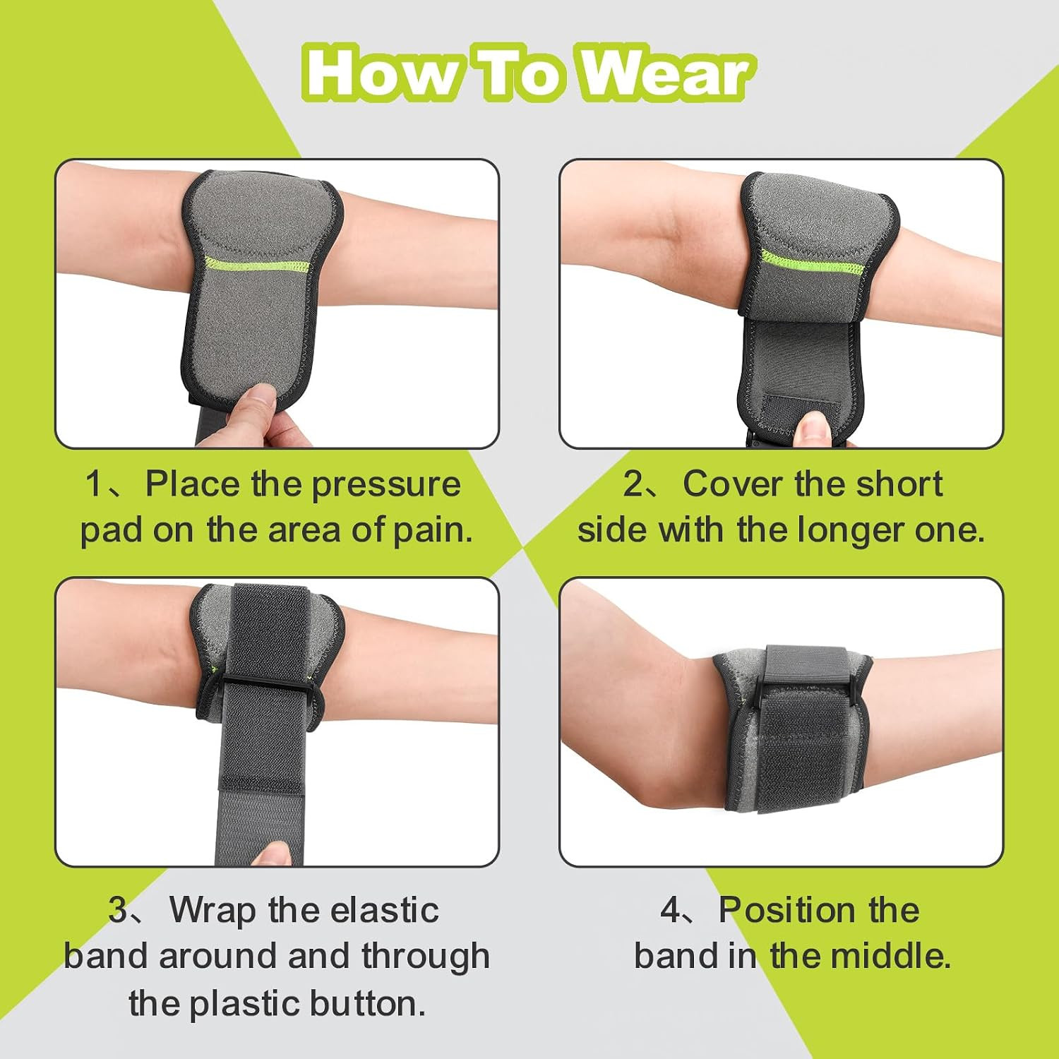 Adjustable Elbow Brace 2 Pack Tennis Elbow Brace for Women Men Golfers Elbow