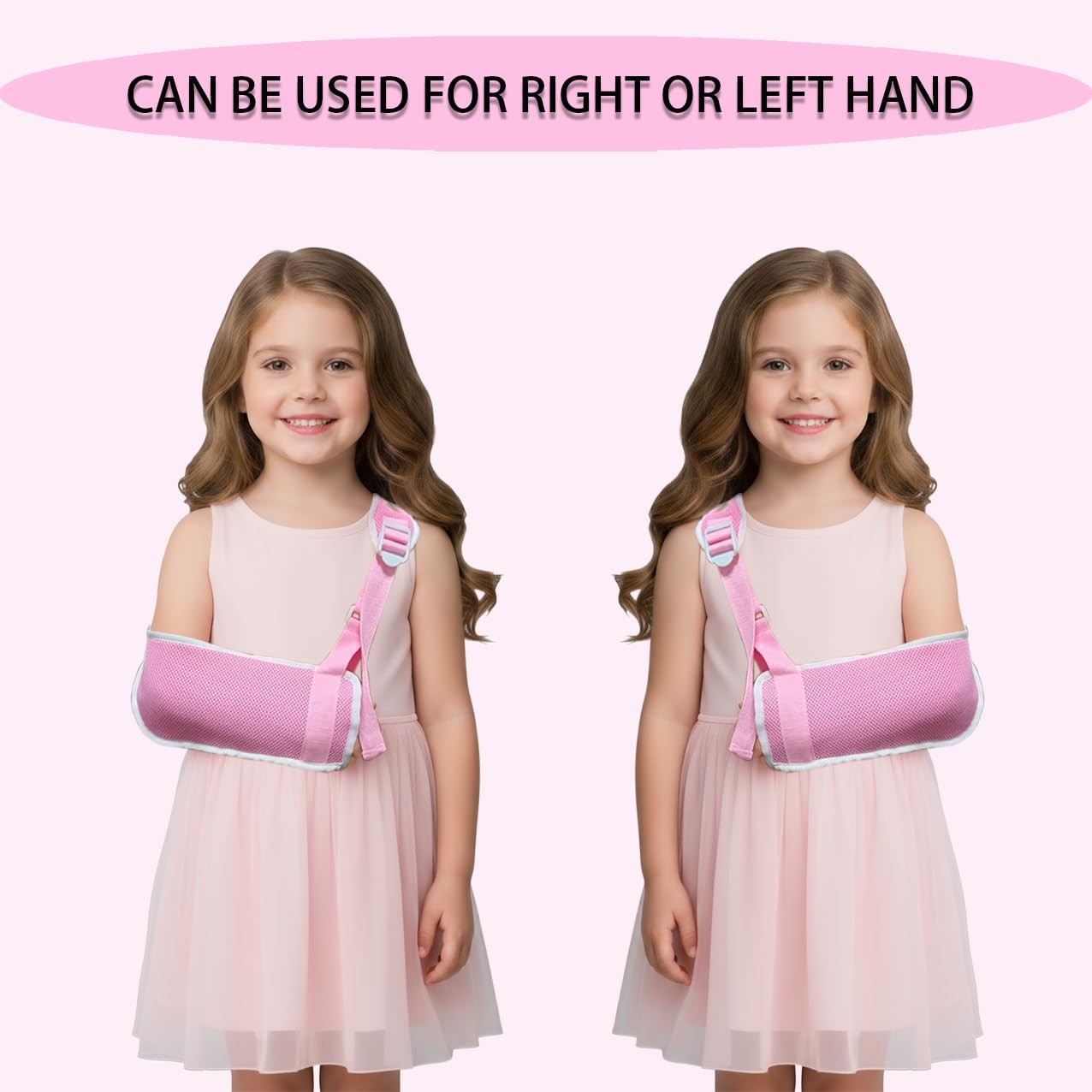 Adjustable Kids Arm Sling Shoulder Support Injuries Rehab Pink Medium