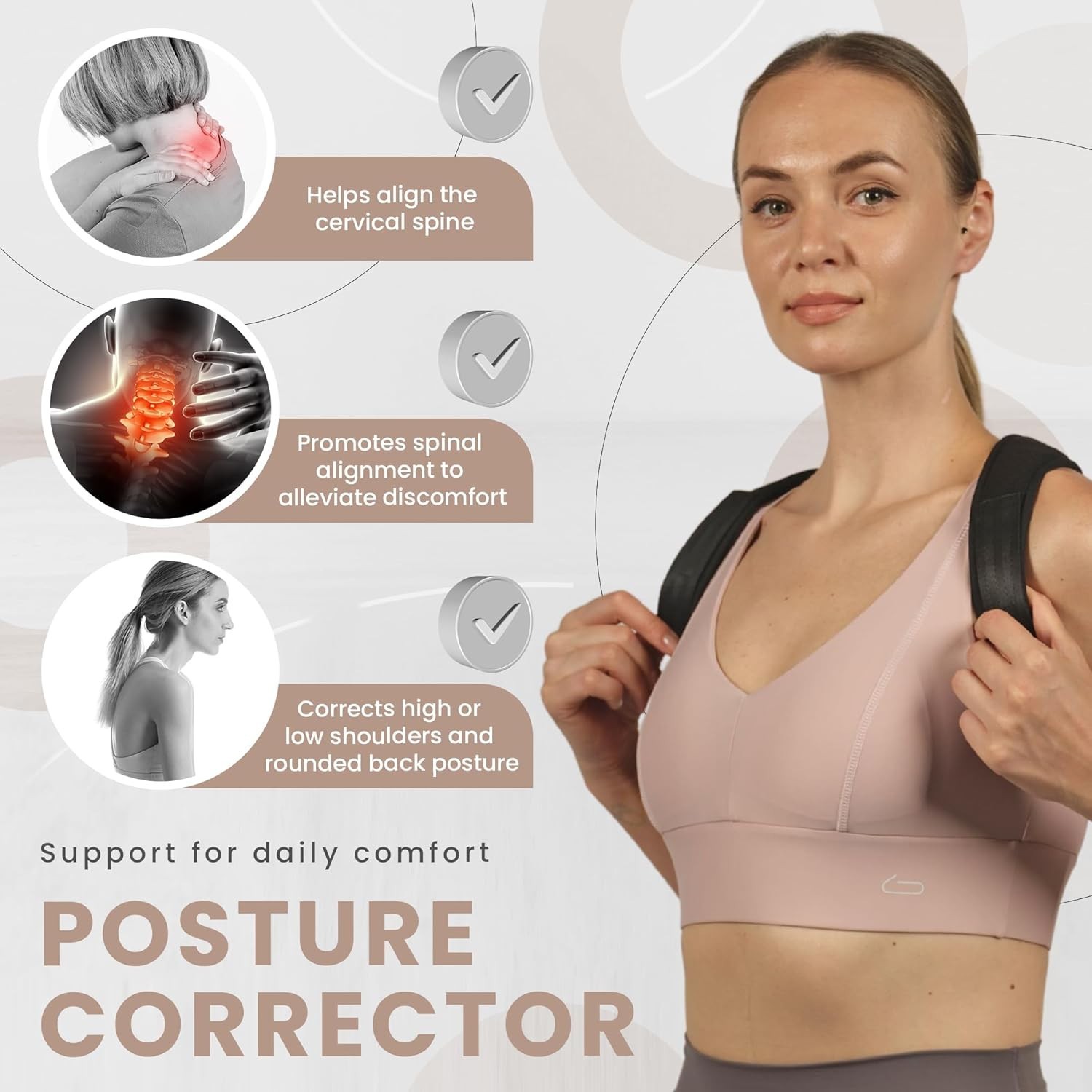 Posture Corrector Just For Women – Adjustable Back Brace – Full Spine Support…