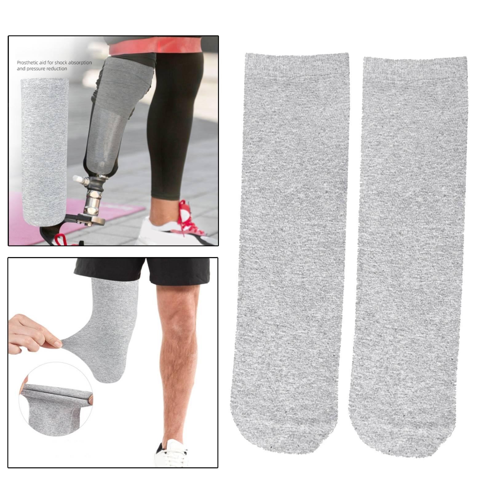 2Pcs Amputee Socks Soft Comfortable Sweat Absorption Prosthetic Socks