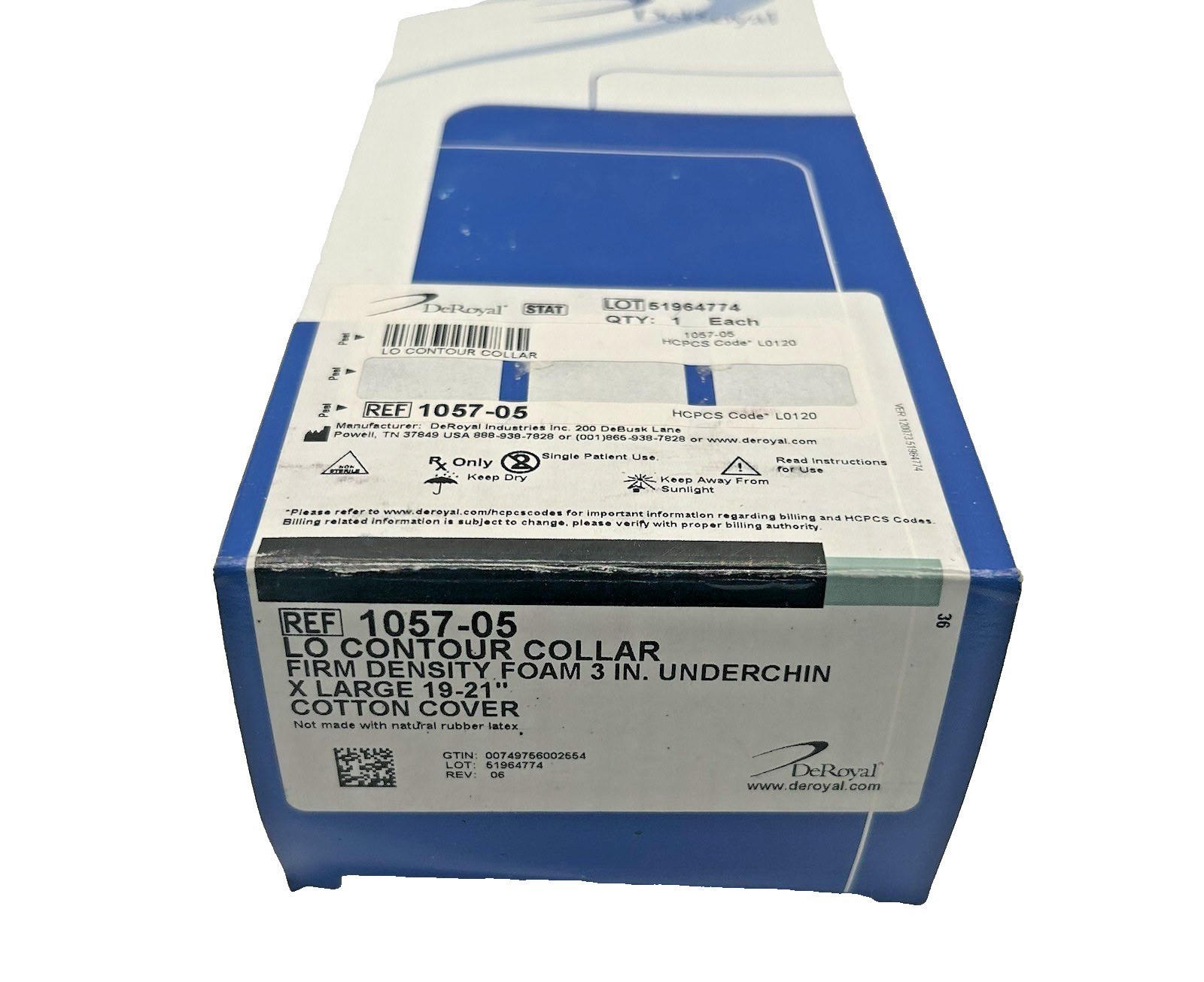 Deroyal Lo Contour Collar Firm Density Foam 3 In X-large 19-21 In 1057-05