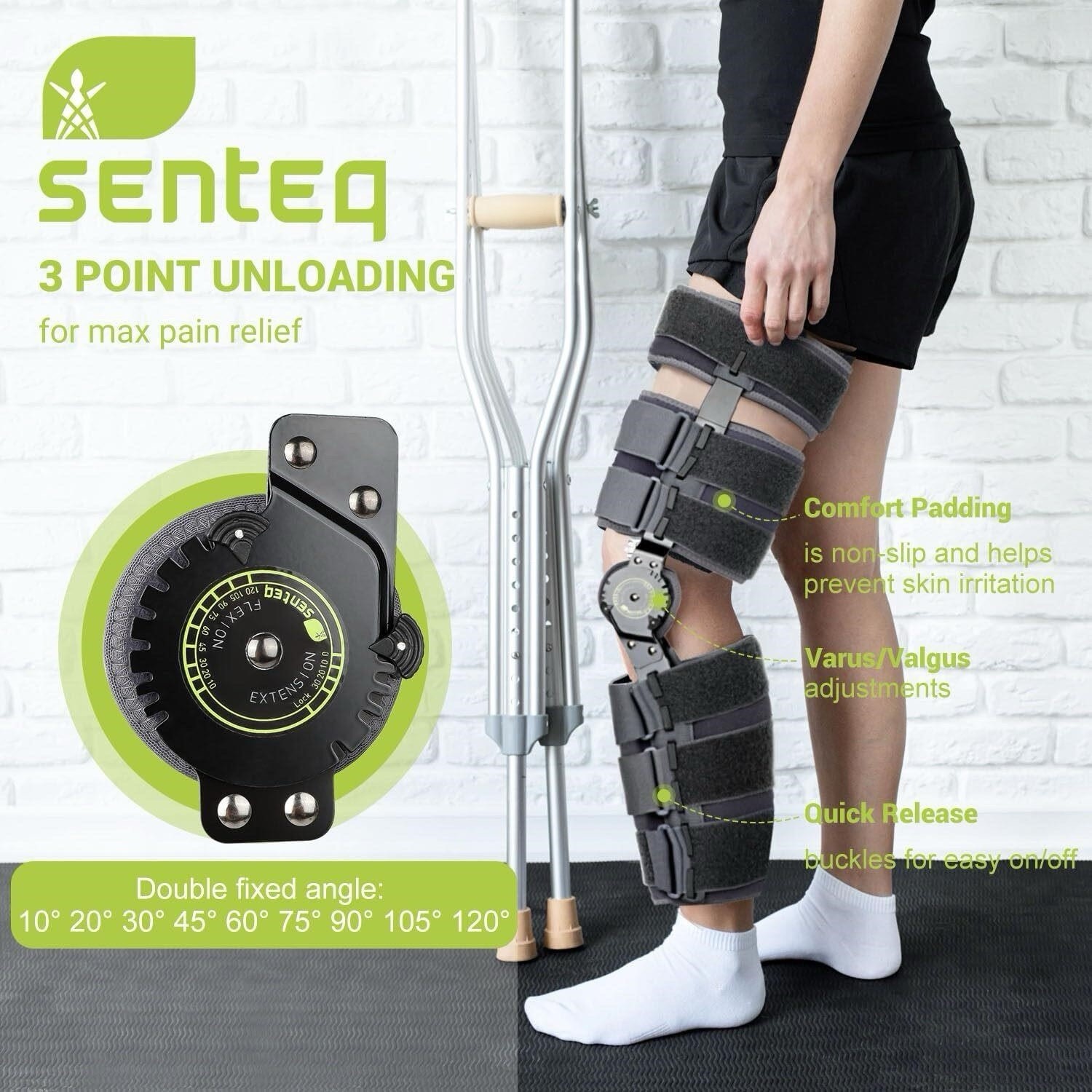 SENTEQ Knee Brace ROM Orthosis Immobilizer Post-op ROM Knee brace/foam