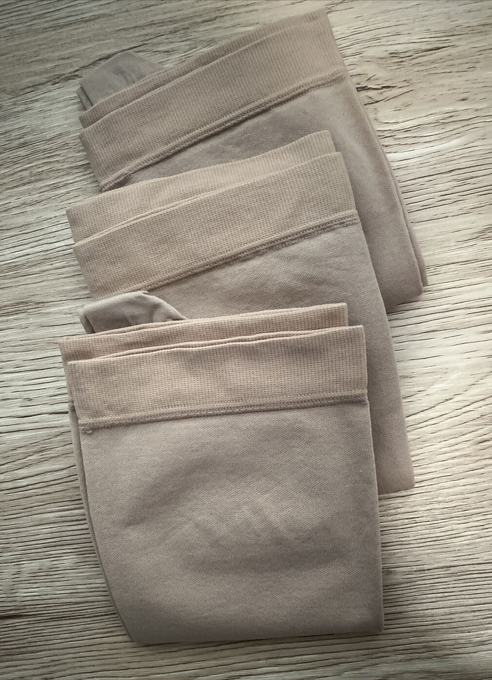 3 Pairs Compression Knee High Socks Unisex 20-30mmHg Open Toe Beige Sz XL NEW