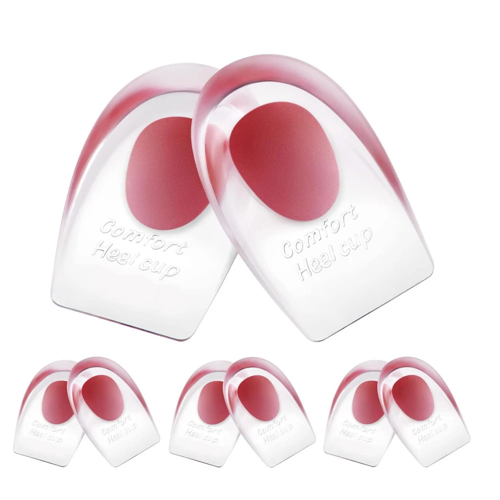 2/6Pcs Heel Cups for Achilles Tendonitis & Plantar Fasciitis Gel Shoe Inserts fo